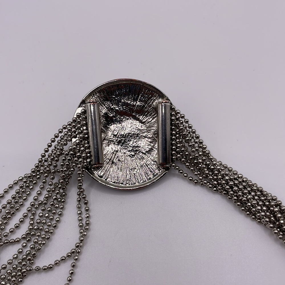 Silver Tone Southwestern Style Chain Bracelet Adjustable - Picture 6 of 8